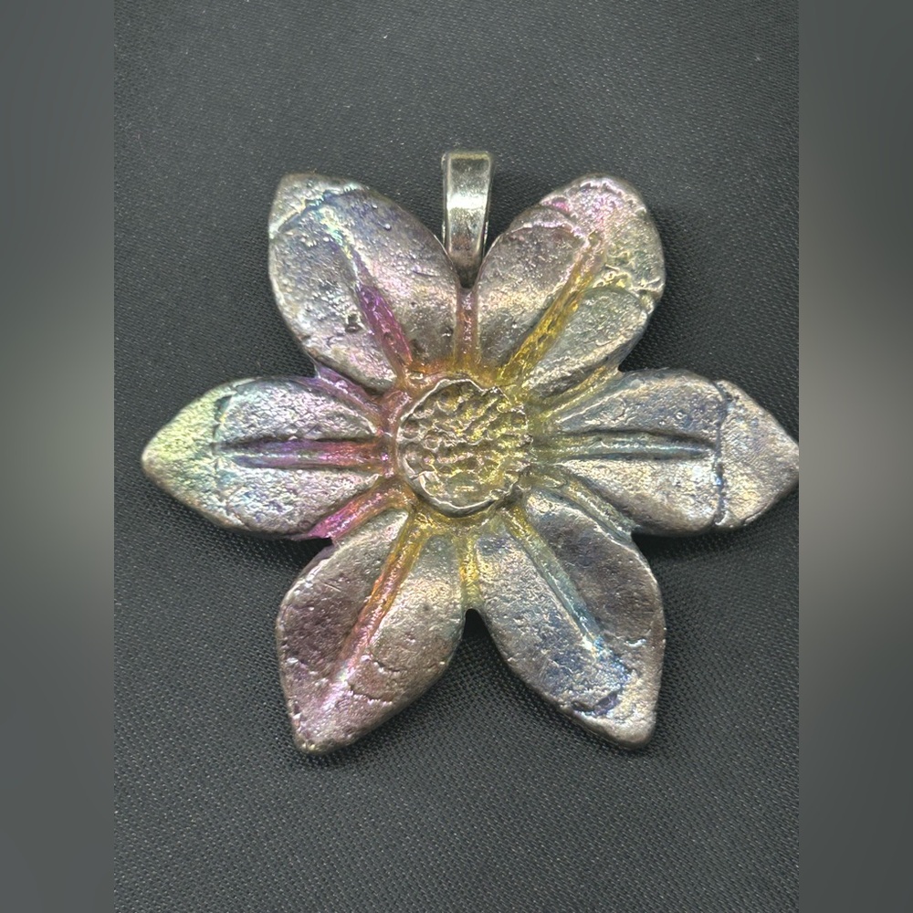 001. Bismuth Carved Flower Pendant